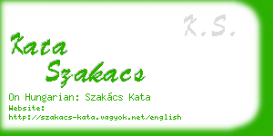 kata szakacs business card
